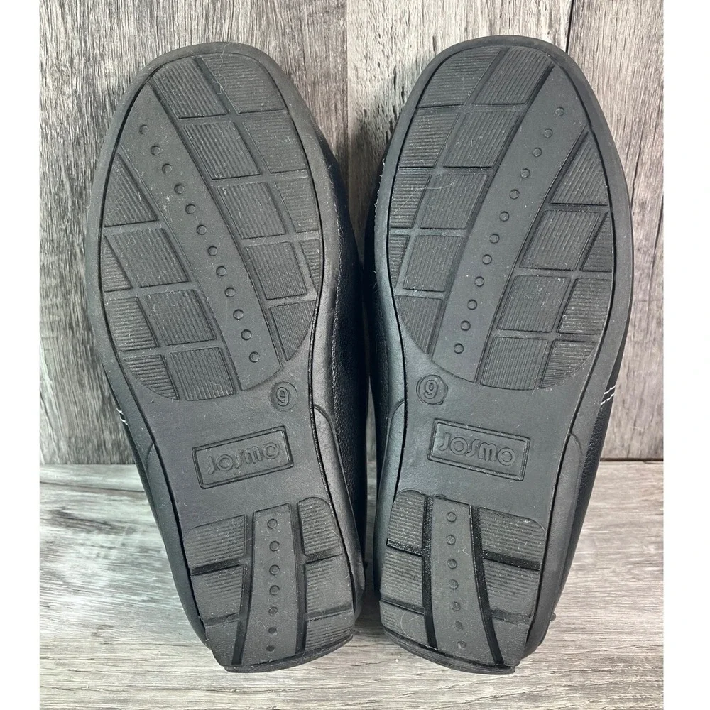 Josmo Boys Black Faux Leather Bit Loafer Slip On Dress Shoes Size 9 Toddler